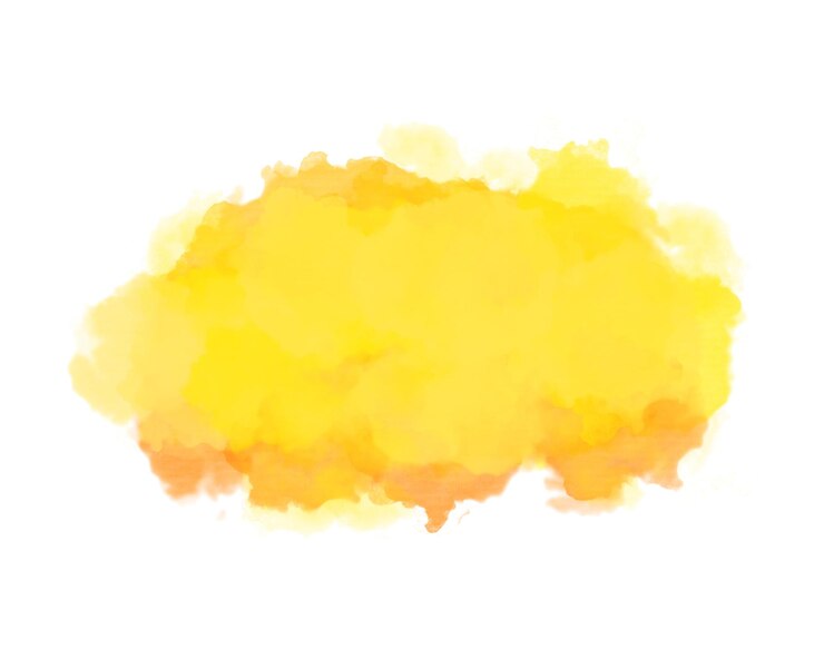 Photo peinture à l'aquarelle jaune sur fond blanc
