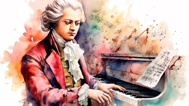 Photo peinture à l'aquarelle d'un musicien