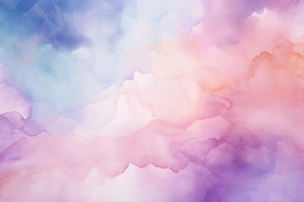 une peinture à l'aquarelle de nuages violets et roses