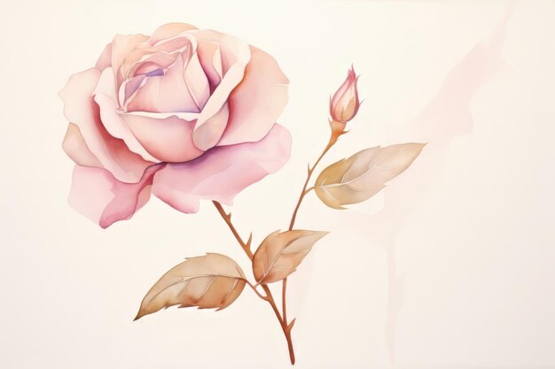 Photo peinture à l'aquarelle en or rose rose