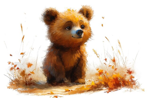 Peinture à l'aquarelle d'un ours mignon