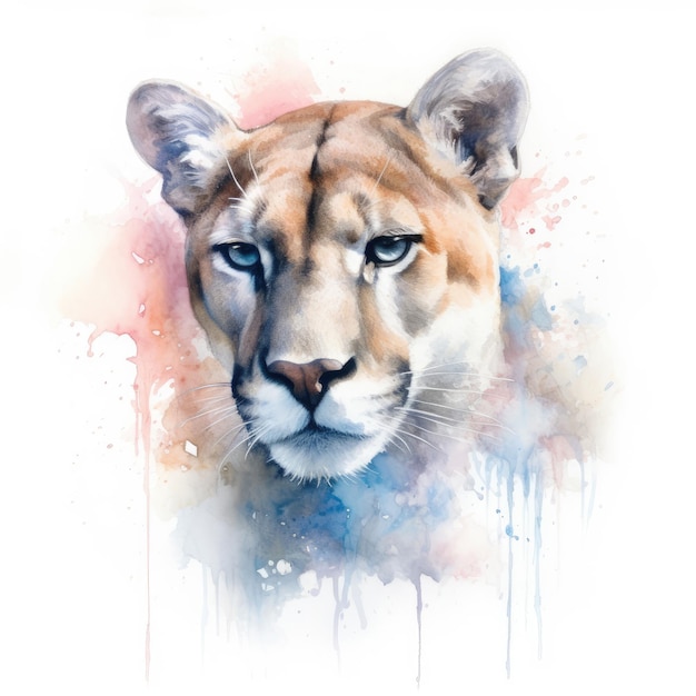 Peinture à l'aquarelle de puma