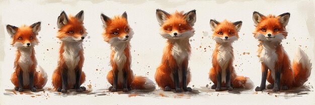 Peinture à l'aquarelle de renard mignon