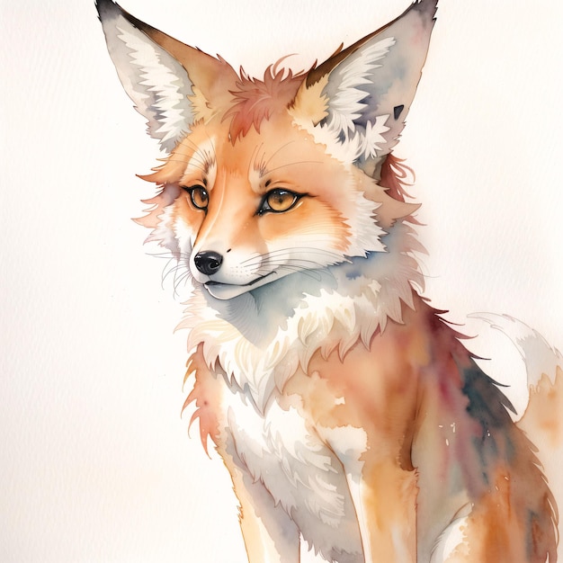 Peinture à l'aquarelle d'un renard