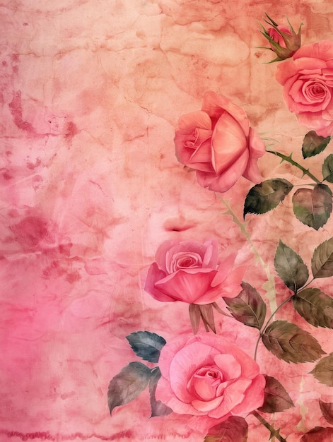 Photo une peinture à l'aquarelle de roses