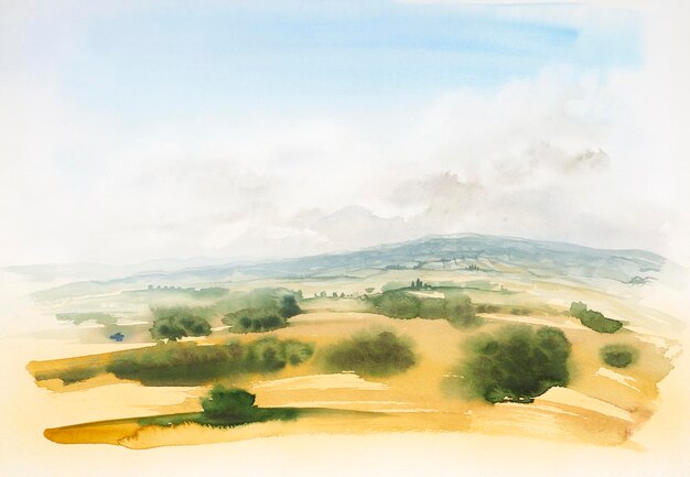 Photo peinture à l'aquarelle en toscane