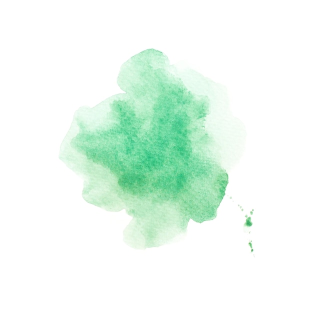 une peinture à l'aquarelle verte et bleue d'un arbre