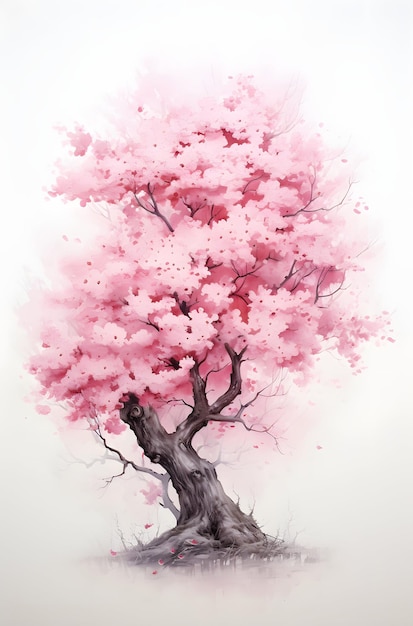 peinture d'arbre de sakura