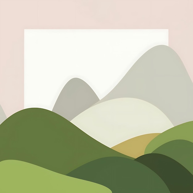 Photo peinture d'arrière-plan abstraite de paysage vert avec des collines et des montagnes