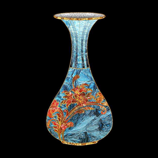 Peinture d'art de vase créatif, conception d'art de motif décoratif