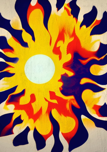 Photo peinture artistique vintage du coucher du soleil art artistique sur toile