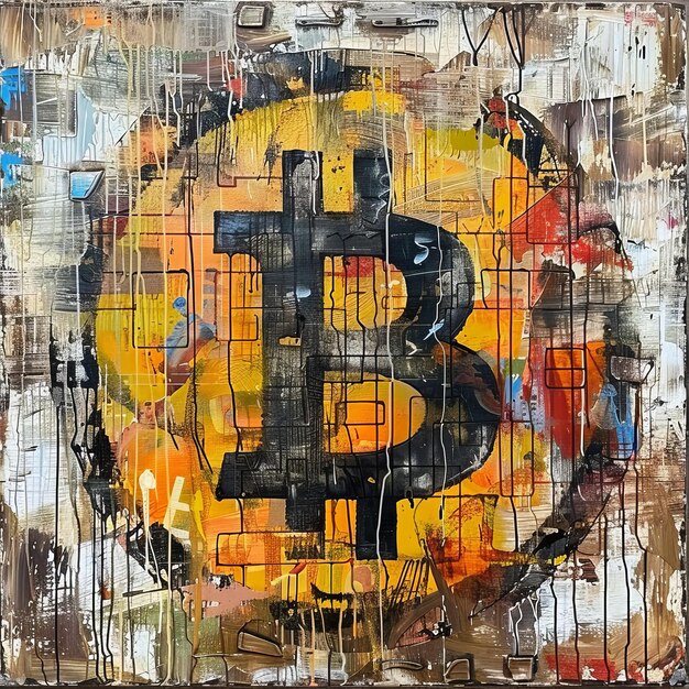 Peinture de Bitcoin sur le mur