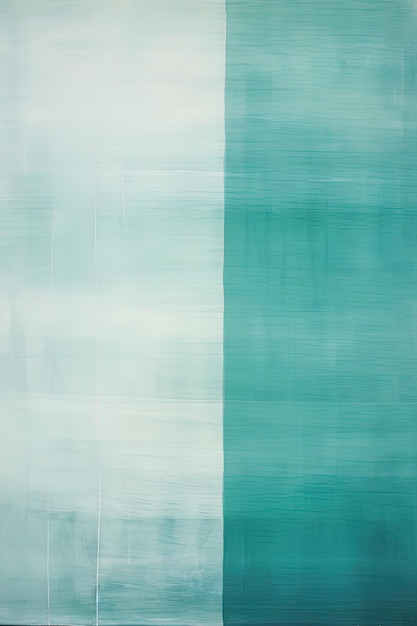 une peinture bleue et blanche d'un bâtiment de couleur verte et bleue.