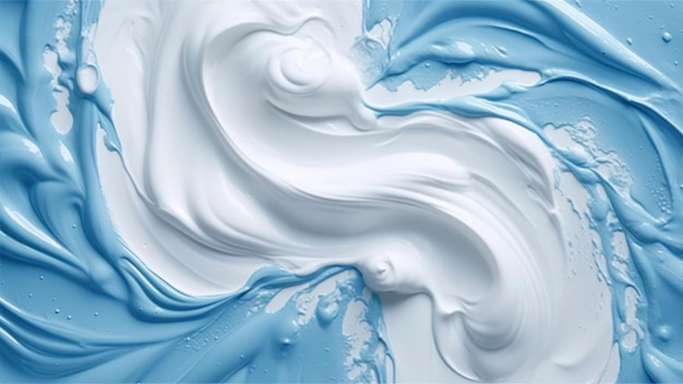 Peinture bleue et blanche avec le mot bleu dessus