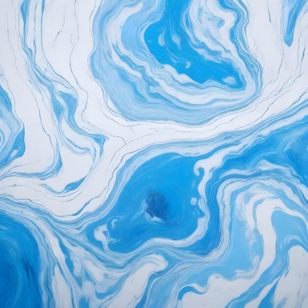 une peinture bleue et blanche de l'océan avec l'eau bleue