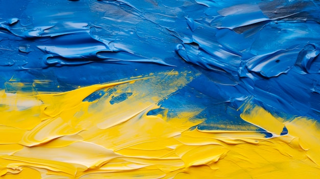 Photo peinture bleue et jaune ukrainienne