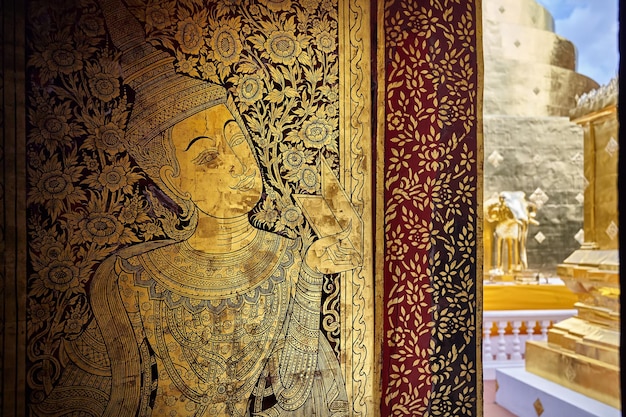 Peinture de Bouddha au Wat Doi Suthep