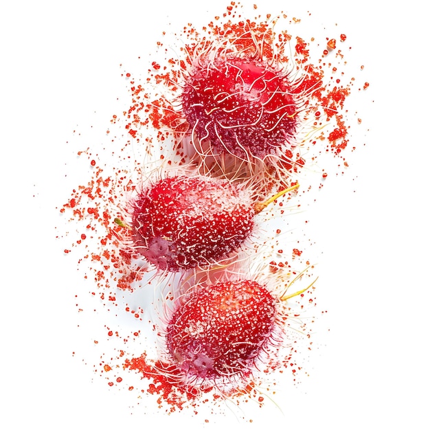 une peinture de cerises avec l'arrière-plan de l'image du fruit