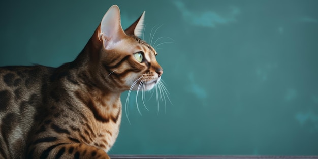 Une peinture d'un chat regardant le ciel