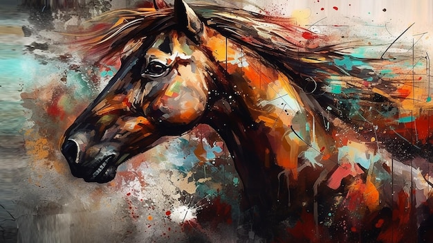 une peinture d'un cheval par personne