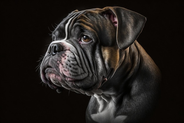 Une peinture d'un chien boxer