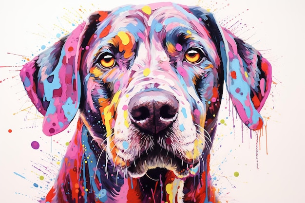 peinture de chien coloré