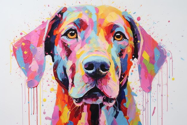 peinture de chien coloré