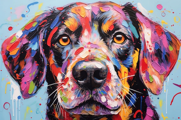 peinture de chien coloré