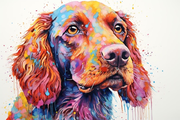 peinture de chien coloré