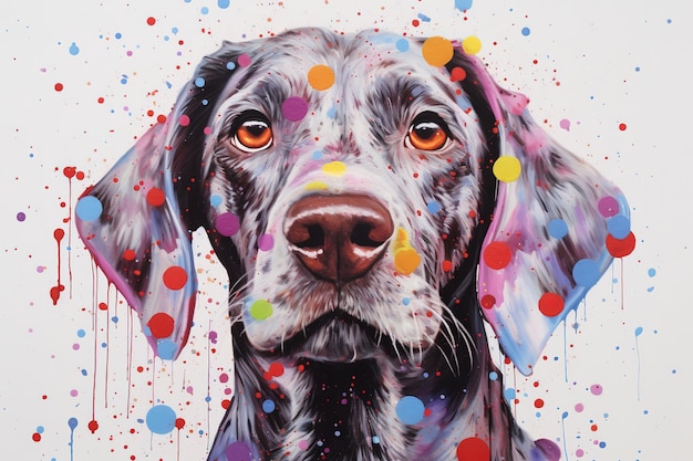 peinture de chien coloré