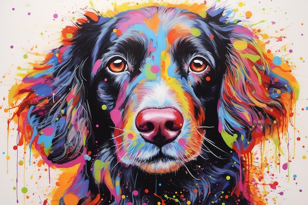 peinture de chien coloré