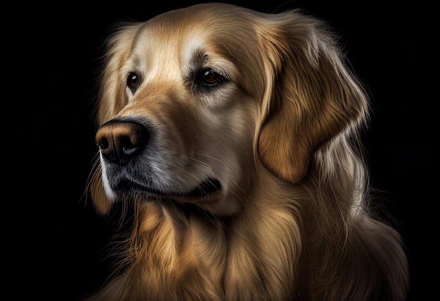 Photo une peinture d'un chien golden retriever