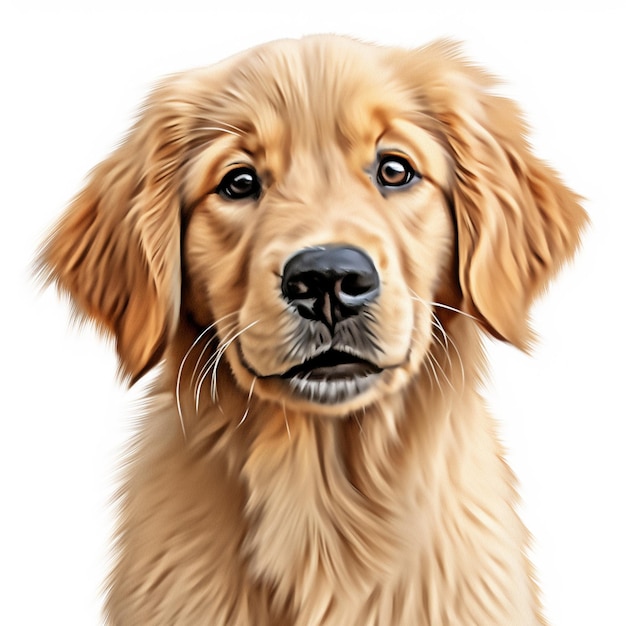 Une peinture d'un chien golden retriever.