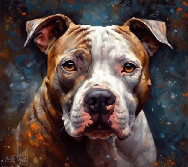 Une peinture d'un chien nommé pitbull