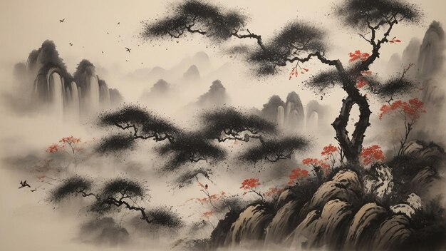 Peinture chinoise au pinceau
