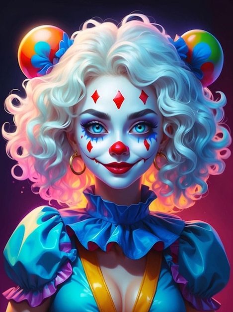 Photo une peinture d'un clown avec un visage de clown et les mots clown dessus