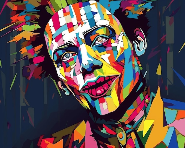 une peinture colorée du joker