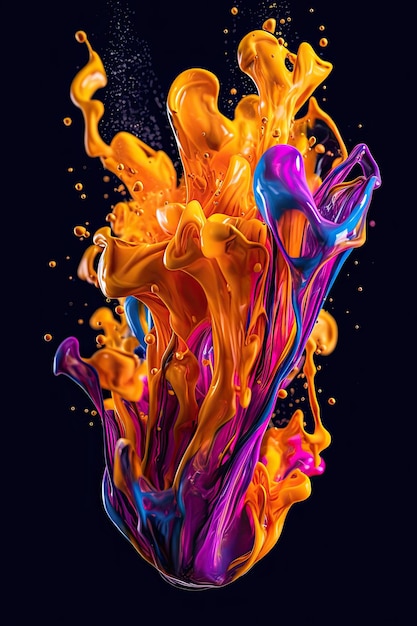 Une peinture colorée éclaboussant de l'air