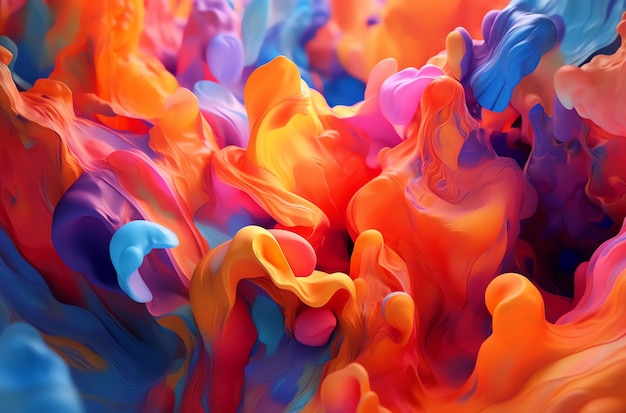 Une peinture colorée d'une éclaboussure de peinture colorée