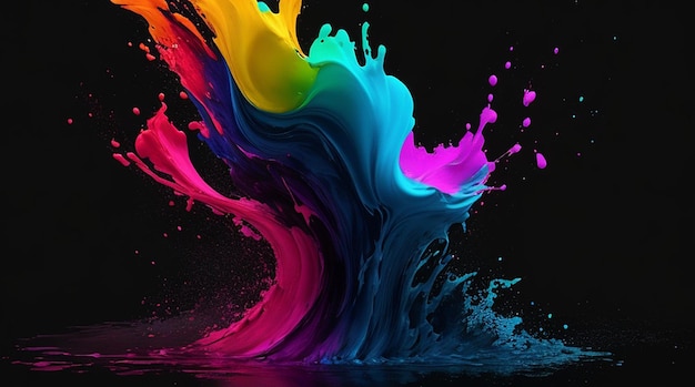 peinture colorée sur fond noir