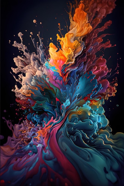 Une peinture colorée d'un tourbillon liquide