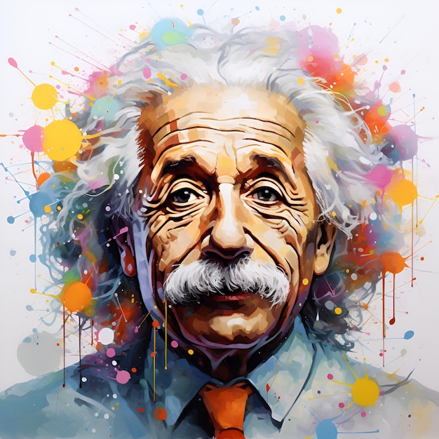 La peinture en couleur d'Albert Einstein