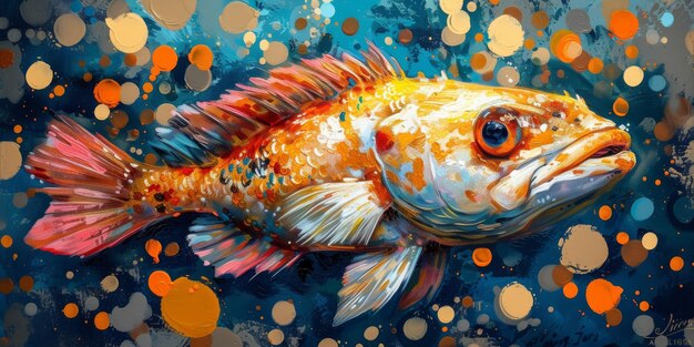 Photo peinture couleur aquarelle art poisson aquarium animaux illustration de la faune
