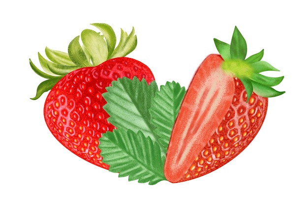 Peinture de couleur d'illustration de fruits frais aux fraises