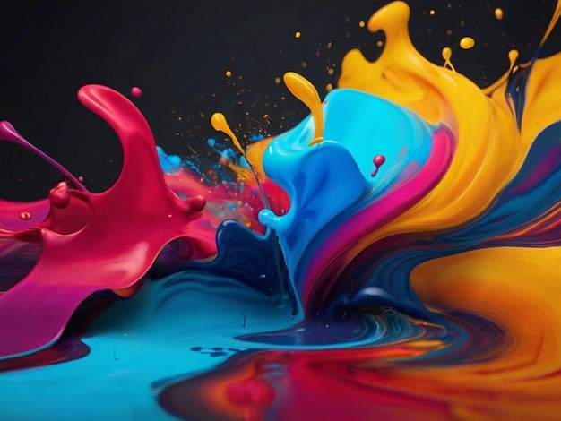 peinture de couleurs liquides dans le fond en mouvement