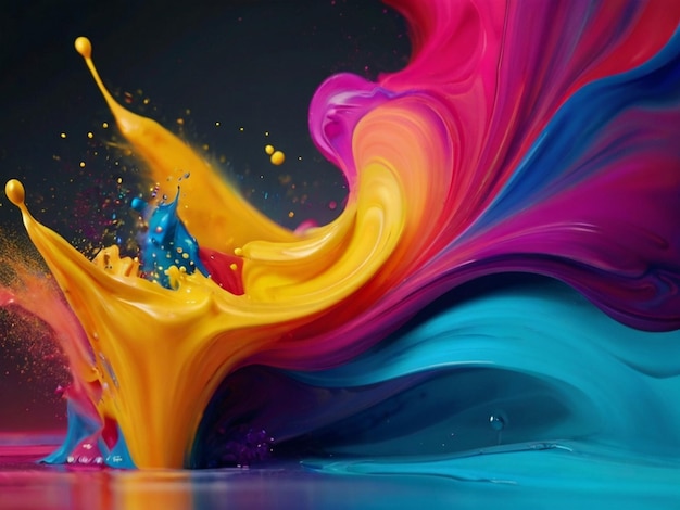 peinture de couleurs liquides dans le fond en mouvement