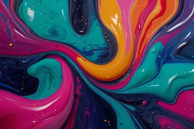peinture de couleurs liquides dans le fond en mouvement