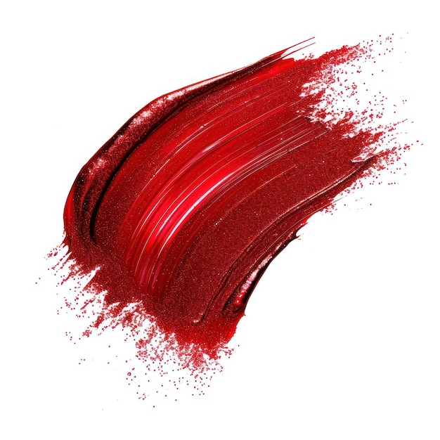 Peinture à coups de pinceau rouge à fond blanc