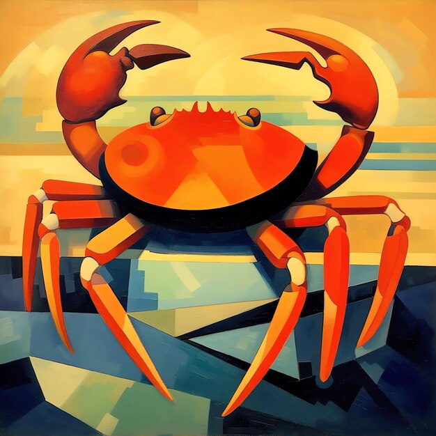 Photo une peinture d'un crabe