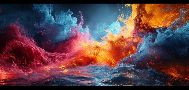 Photo une peinture du feu et les couleurs du feu